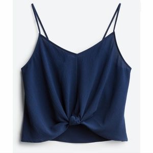 Lush Devon Knot Front Cami Crop Blouse